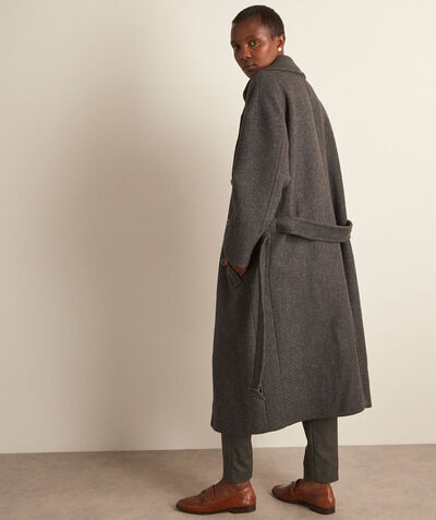 Matis long charcoal recycled wool coat PhotoZ | 1-2-3
