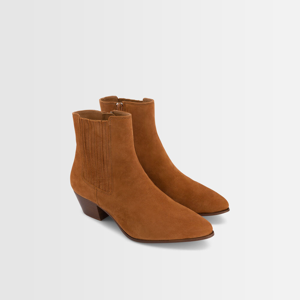 Gaby camel-coloured high-heeled ankle boots camel.