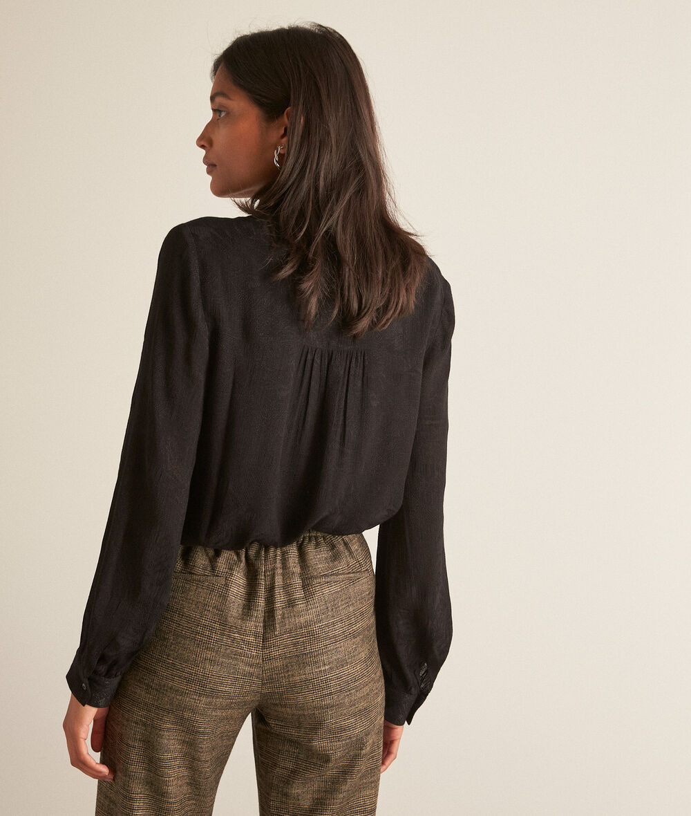 CLEO black jacquard fabric blouse PhotoZ | 1-2-3