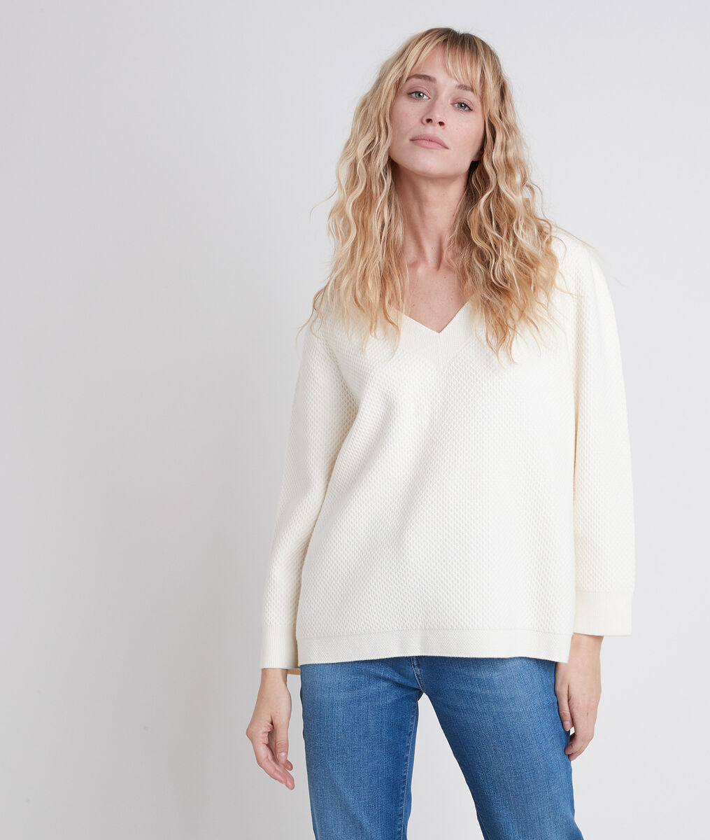 AMORE ecru decorative knit jumper | 1-2-3 AMORE ecru decorative knit jumper PhotoZ | 1-2-3