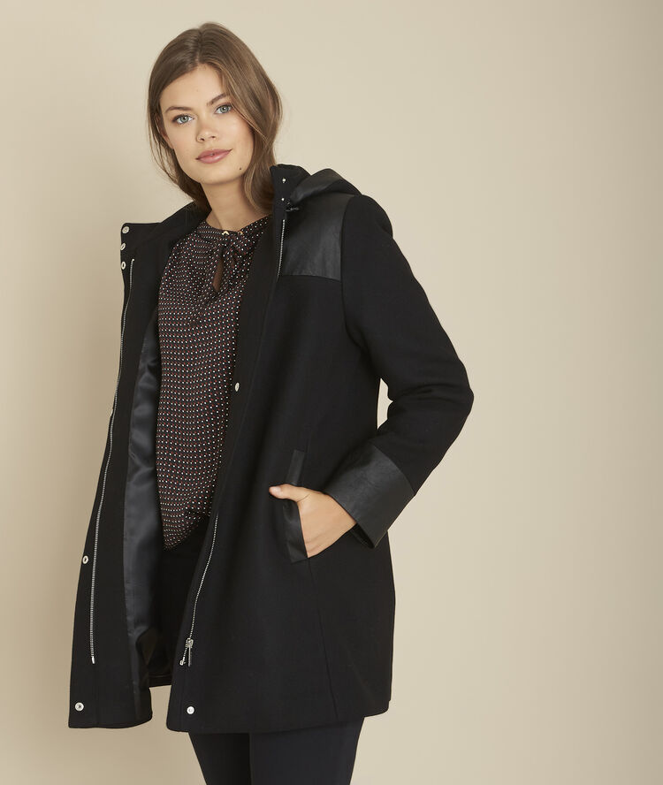 Princess black wool blend coat black.