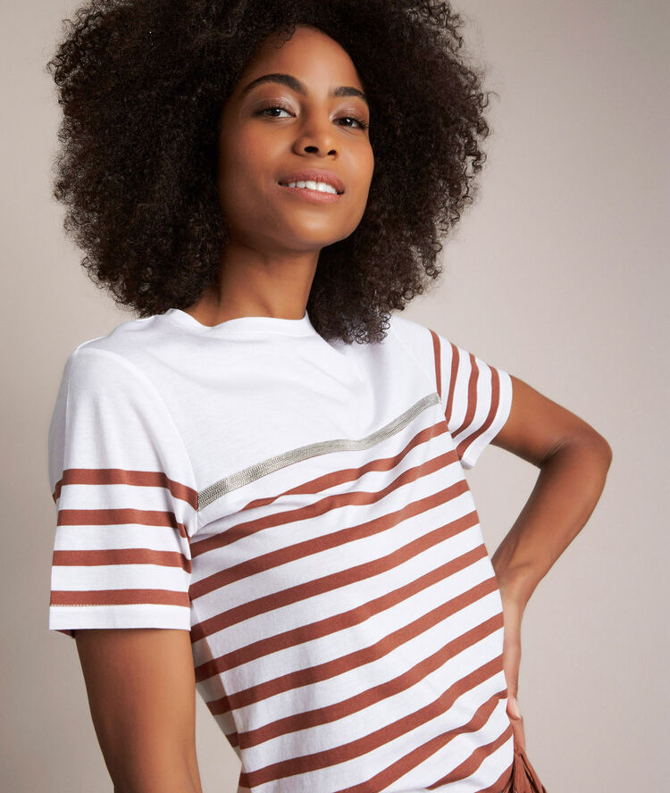 Raphael caramel striped t-shirt cinnamon.