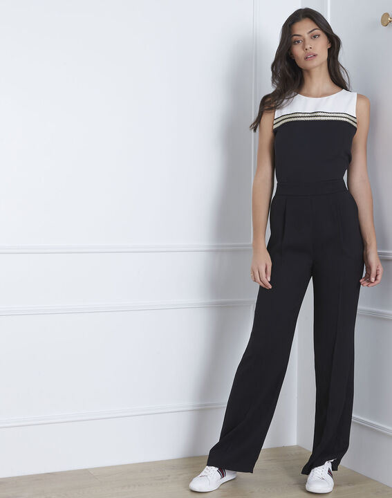 Honey black jumpsuit with lurex detailing | 1-2-3 Honey black jumpsuit with lurex detailing PhotoZ | 1-2-3