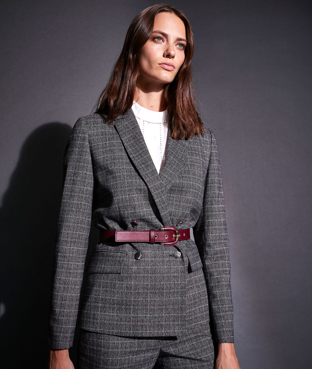 Tracy checked jacket anthracite.