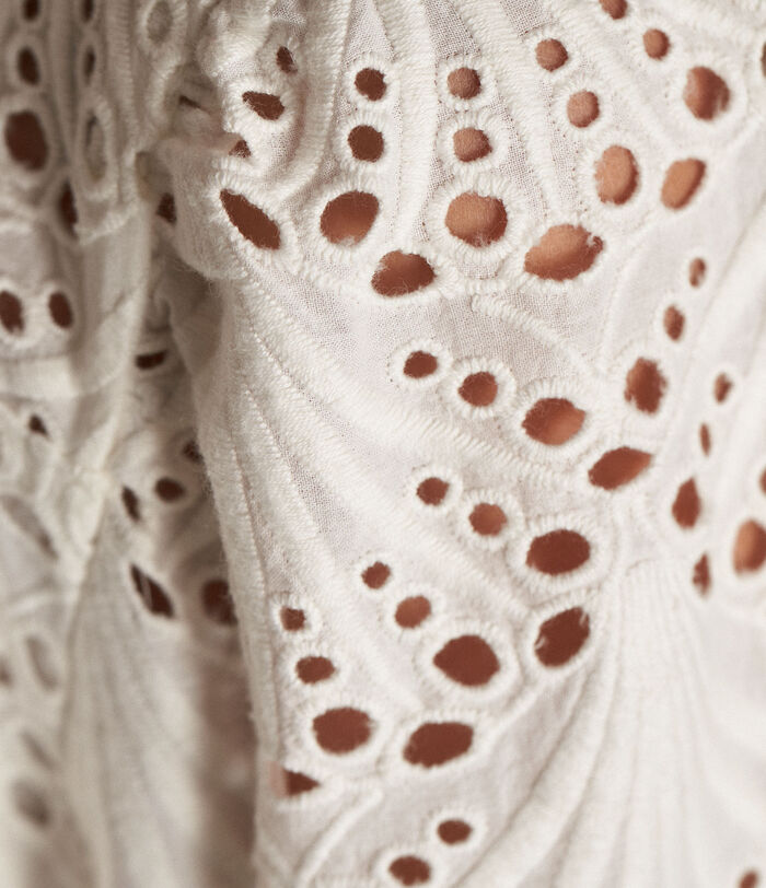 Robe courte en coton blanche brodée Grazia PhotoZ | 1-2-3