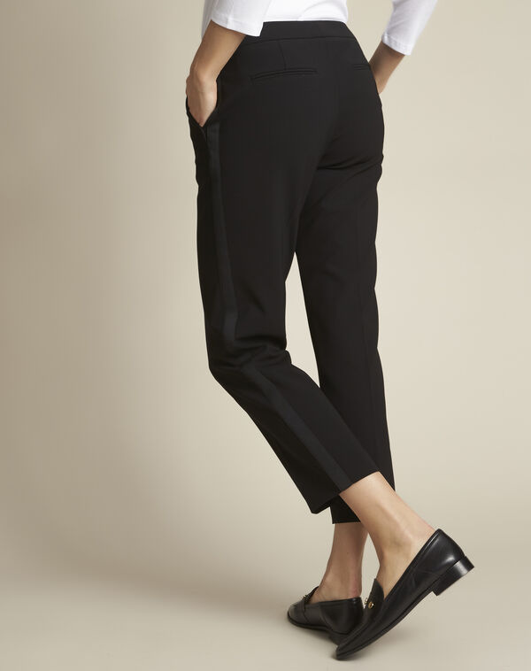 Suzanne black microfibre cigarette trousers black.
