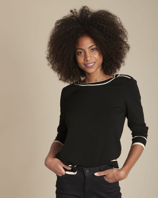 Fontenay black graphic pullover  (2) - Maison 123