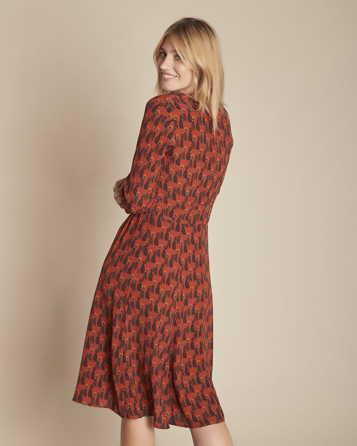 Ivita mahogany printed dress (2) - Maison 123