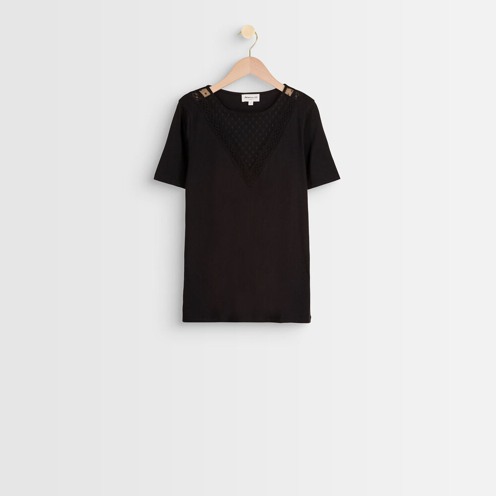 Rayana embroidered t-shirt noir.