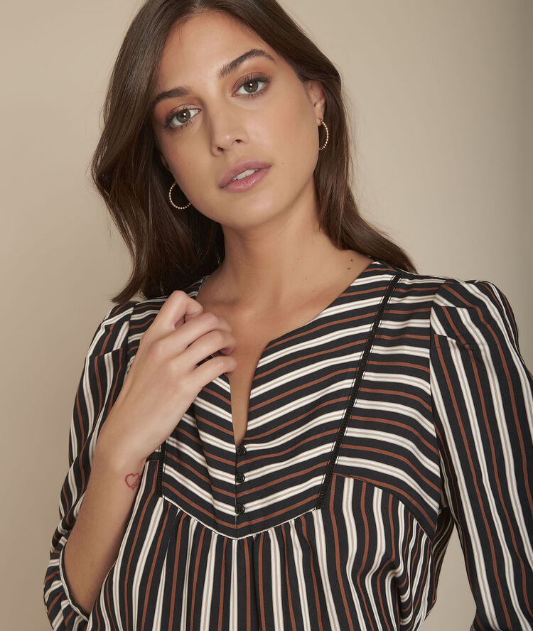 Madina striped blouse. black.