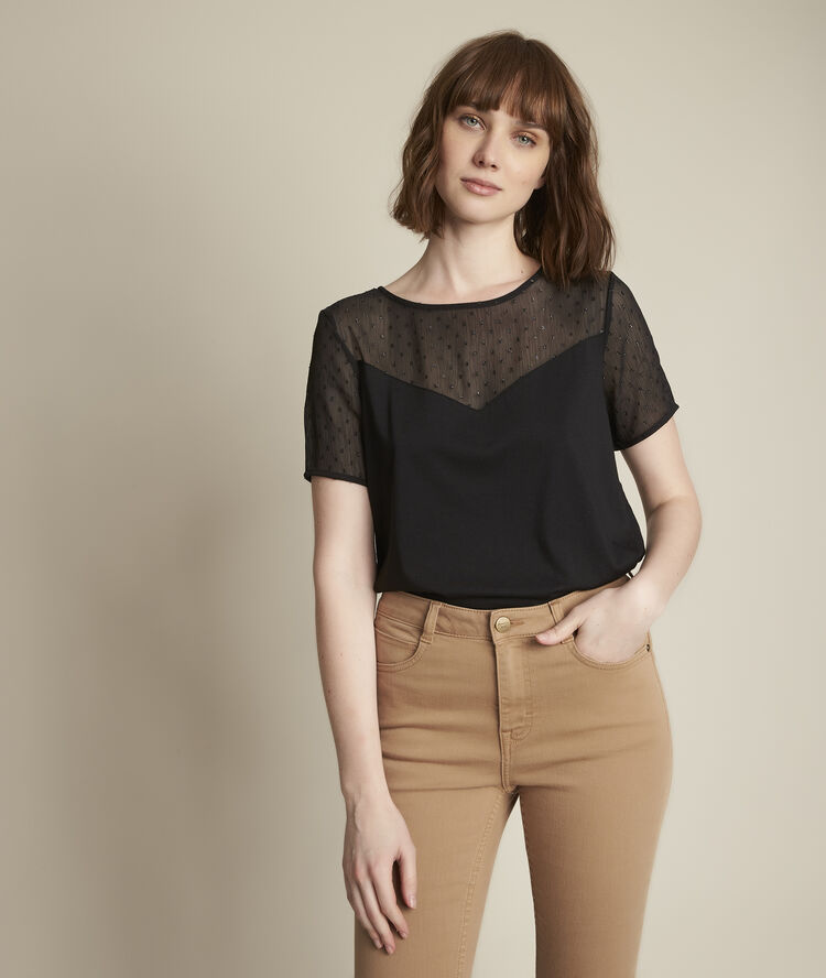 Romane plumetis t-shirt black.