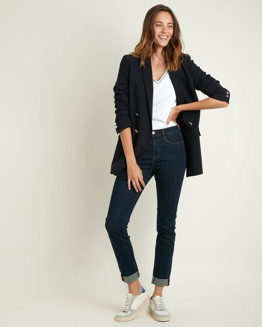 Tee-shirt blanc encolure V fantaisie Calypso (2) - Maison 123