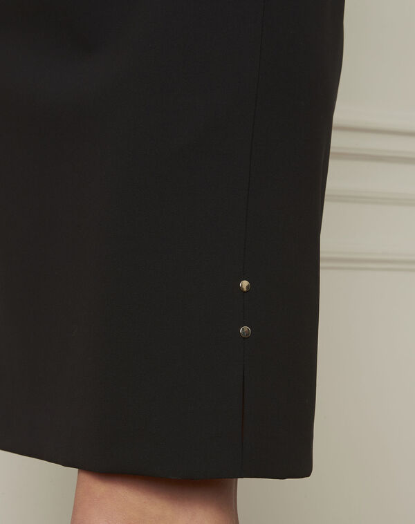 Alex black straight microfibre skirt black.