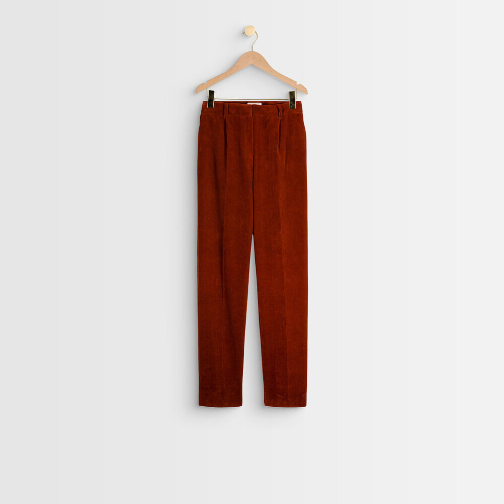 Isaure velvet cigarette trousers cannelle.