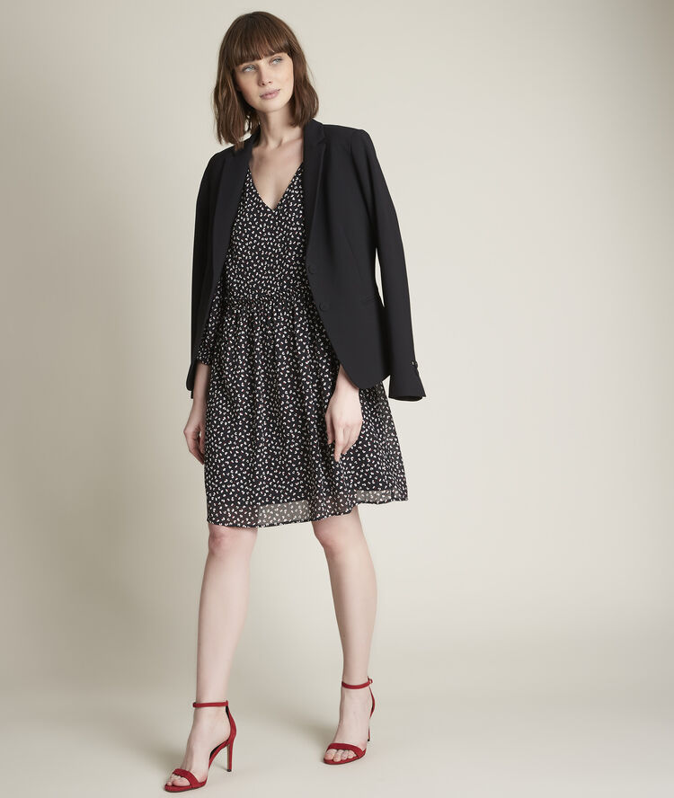 Clarisse short printed dress black.