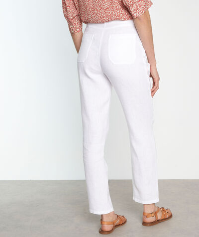 NALLA white linen straight cut trousers PhotoZ | 1-2-3