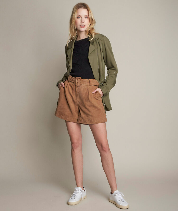 Imani suede shorts light camel.