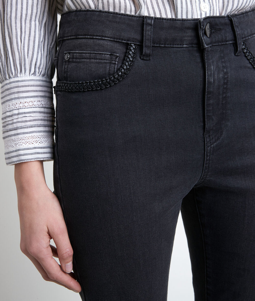 The iconic paco slim-fit woven jeans noir.