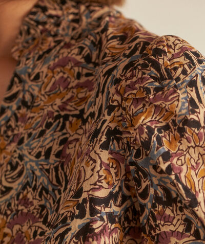 CAROLINE ochre floral cotton blouse PhotoZ | 1-2-3