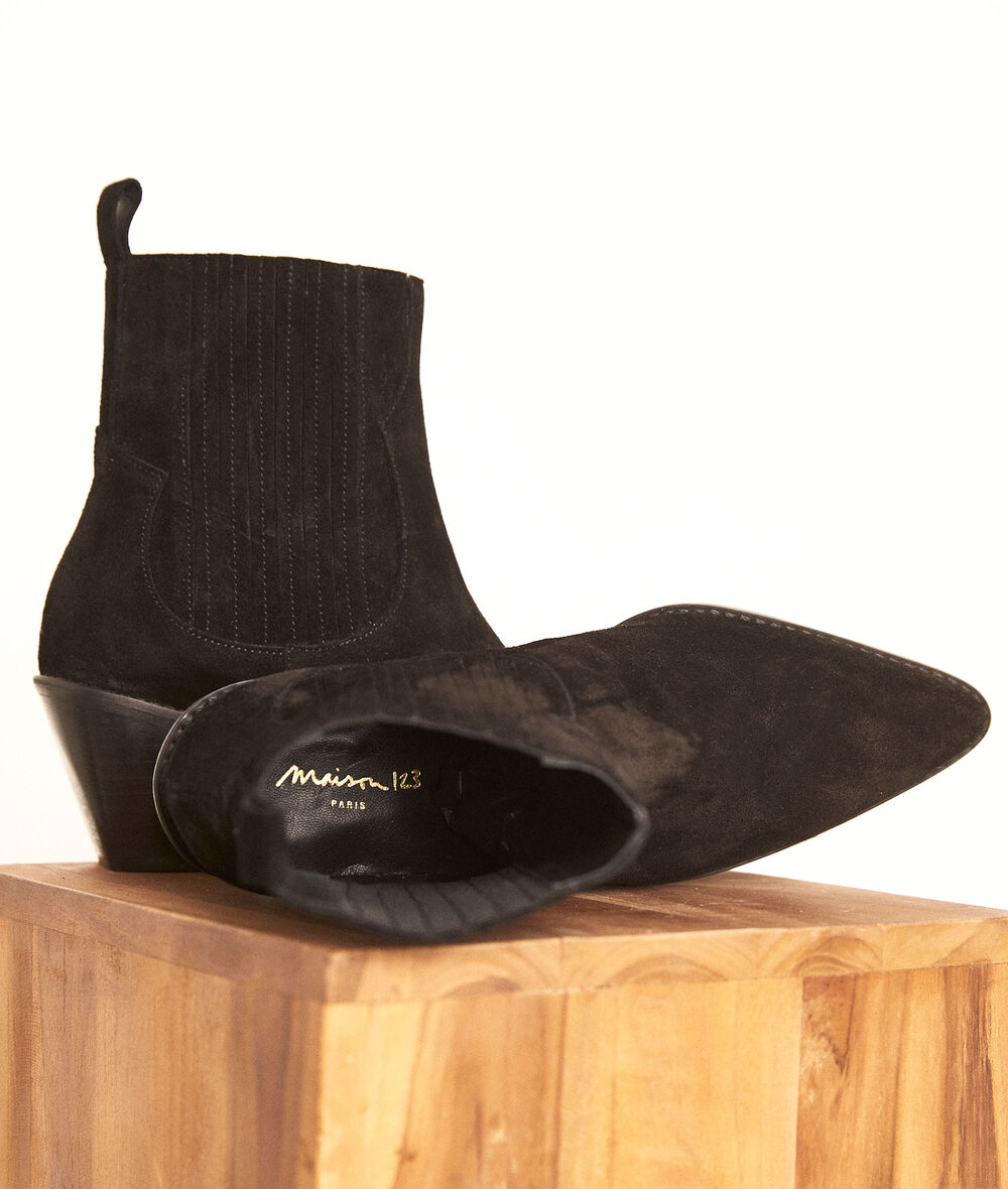 Habby black suede ankle boots PhotoZ | 1-2-3