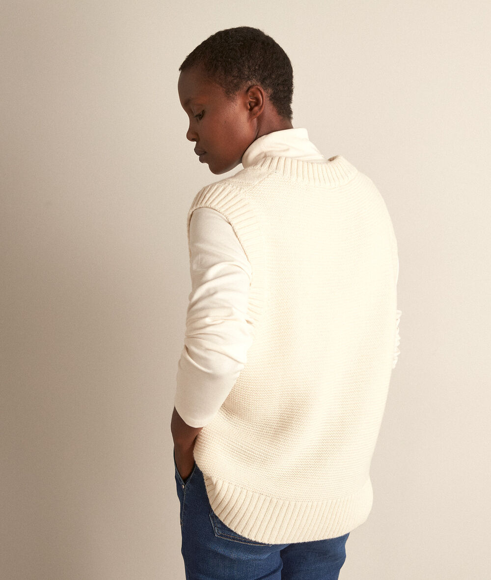 Brent sleeveless ivory wool jumper PhotoZ | 1-2-3