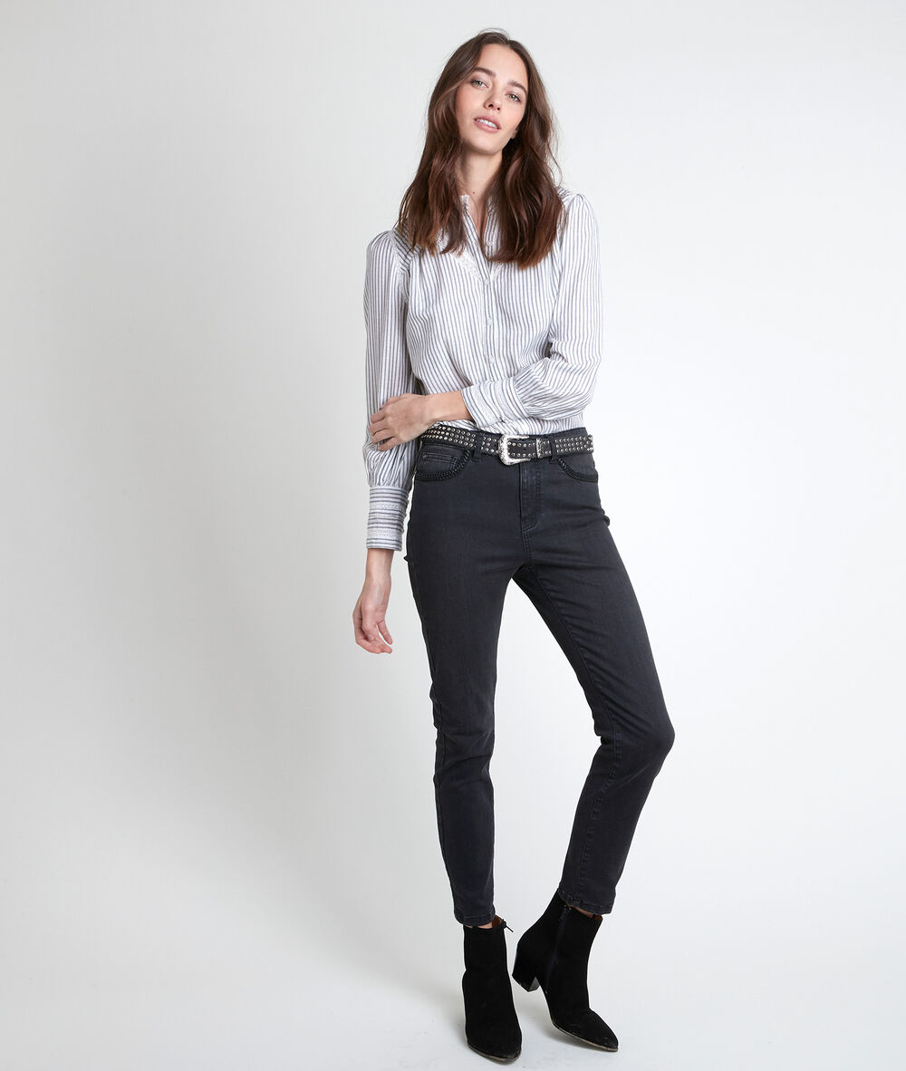 The iconic paco slim-fit woven jeans noir.