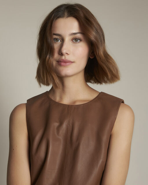 Izzie mahogany leather dress (2) - Maison 123