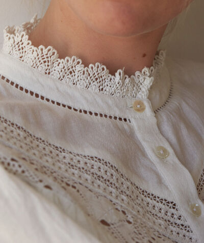 Celia white romantic cotton blouse  PhotoZ | 1-2-3