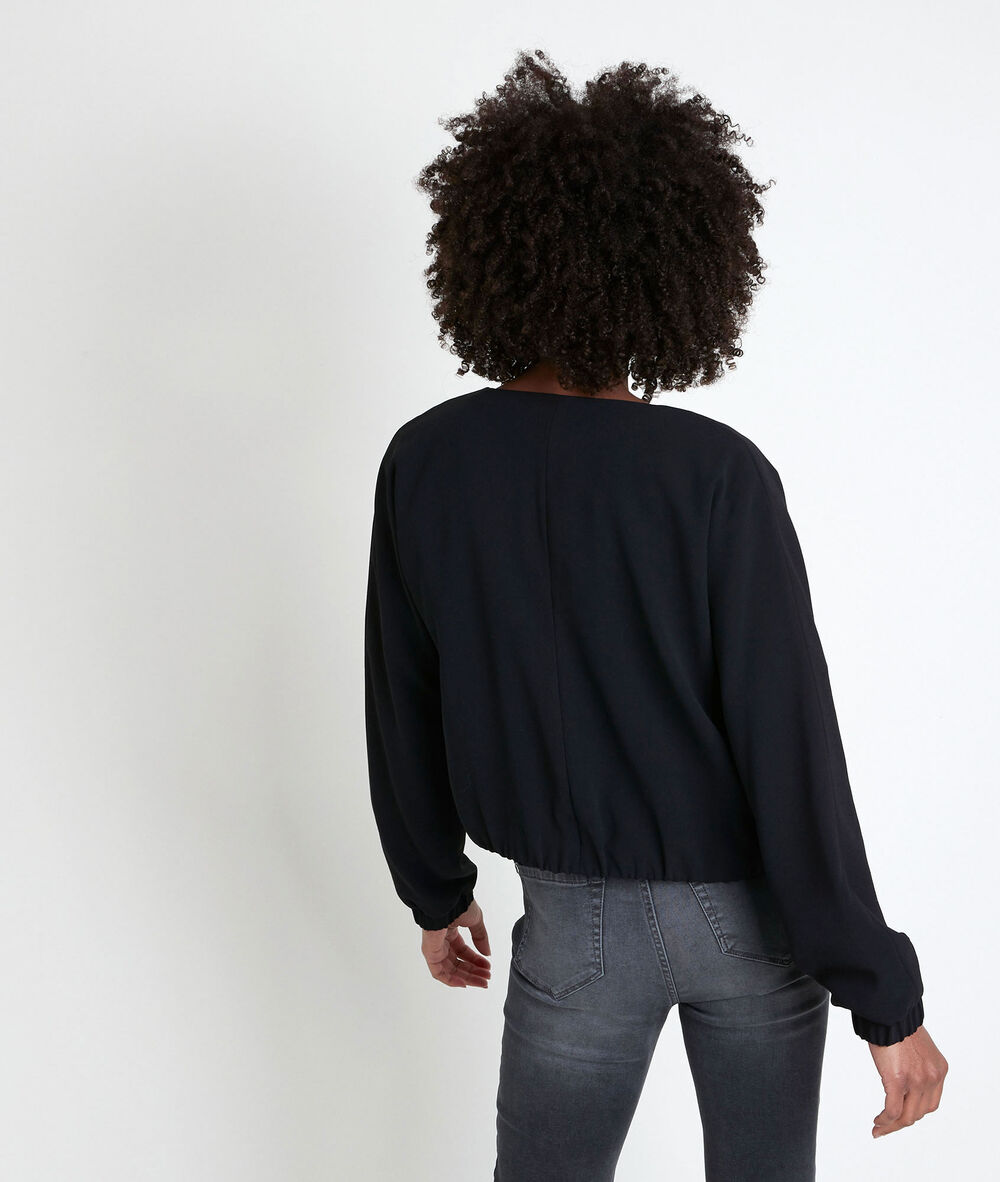 Taya black crepe jacket noir.