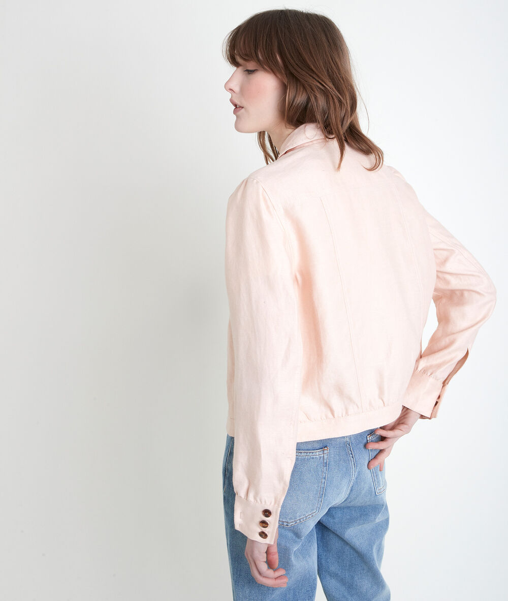 Passion peach linen jacket peche.