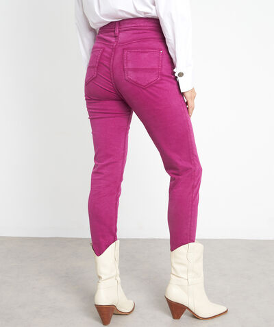 The iconic slim-fit jeans in fuchsia cotton satin PhotoZ | 1-2-3