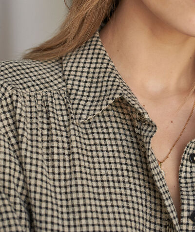 Cylia beige gingham blouse  PhotoZ | 1-2-3