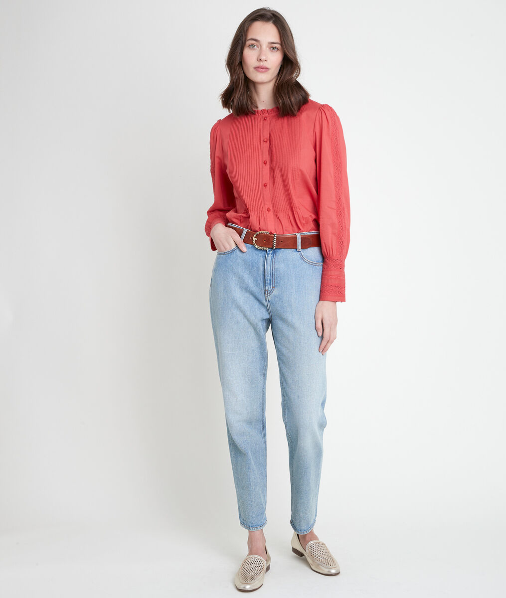 TENA guava-coloured lace blouse | 1-2-3 TENA guava-coloured lace blouse PhotoZ | 1-2-3