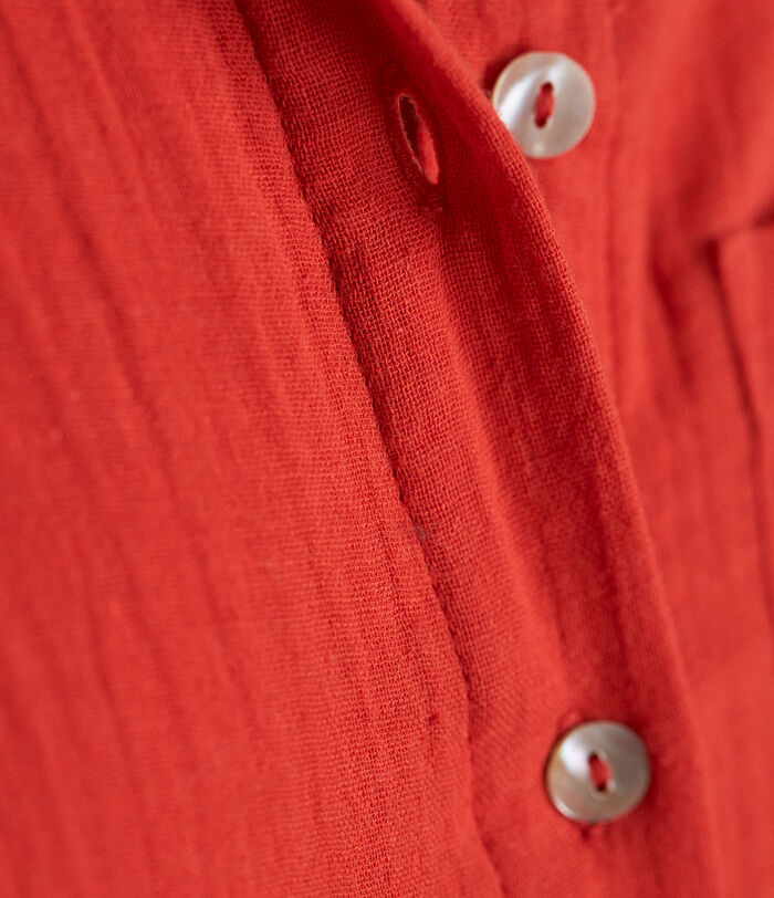 Titia red cotton gauze shirt PhotoZ | 1-2-3
