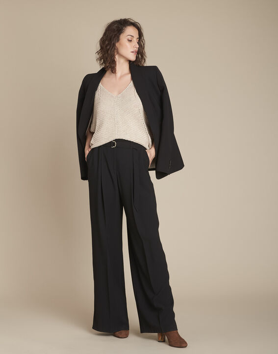 Aube cream lurex pullover with stitch details | 1-2-3 Aube cream lurex pullover with stitch details PhotoZ | 1-2-3