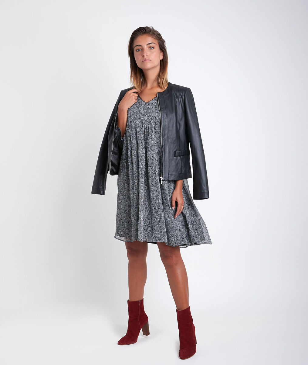 Livia black leather jacket | 1-2-3 Livia black leather jacket PhotoZ | 1-2-3