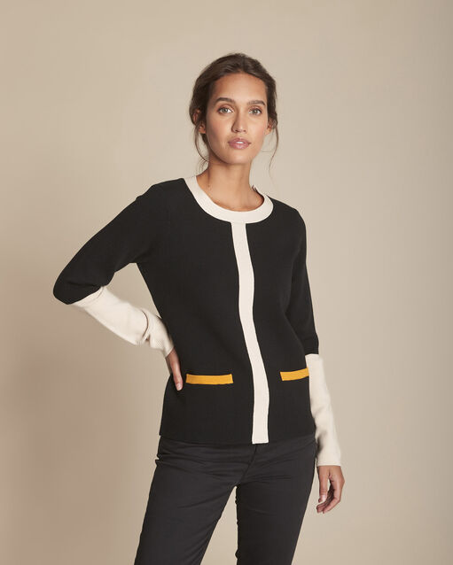 Firmine black colourblock milano pullover (1) - Maison 123