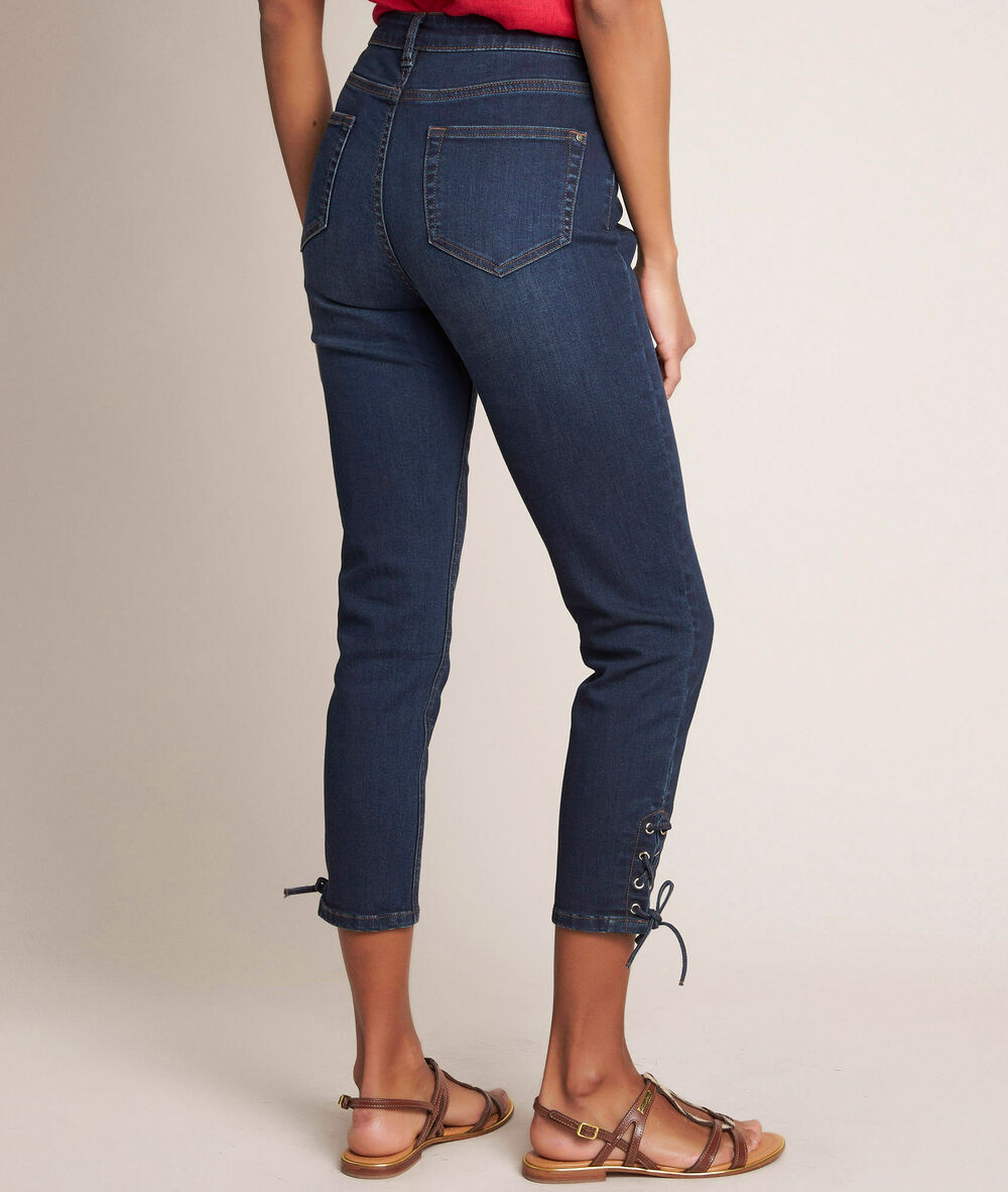 Agatha, the iconic raw slim laced jeans raw denim.