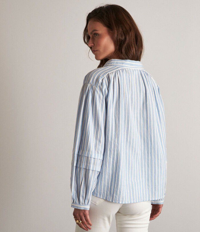 Tanger blue and white striped cotton blouse PhotoZ | 1-2-3