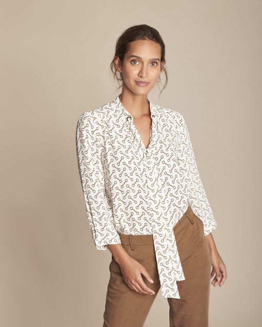 Monastir bit print lavallière bow blouse (2) - Maison 123