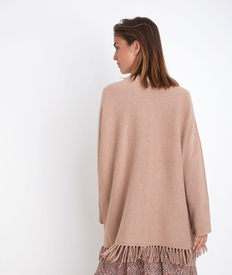 Roxie knitted jacket with tassels havane.
