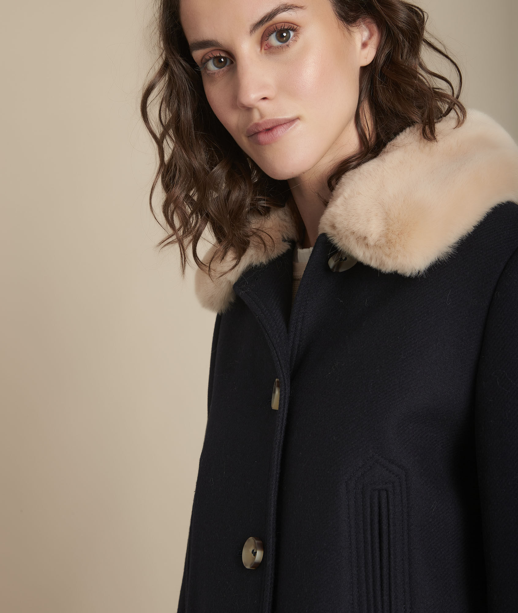 navy fur collar