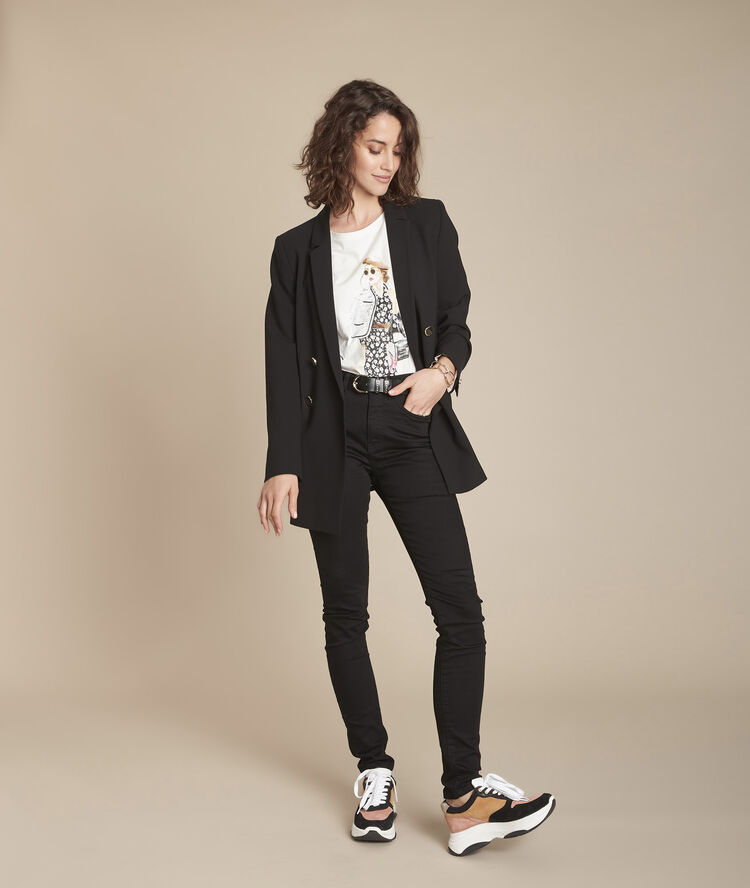 Caroline ecru screen-printed organic cotton t-shirt ecru.