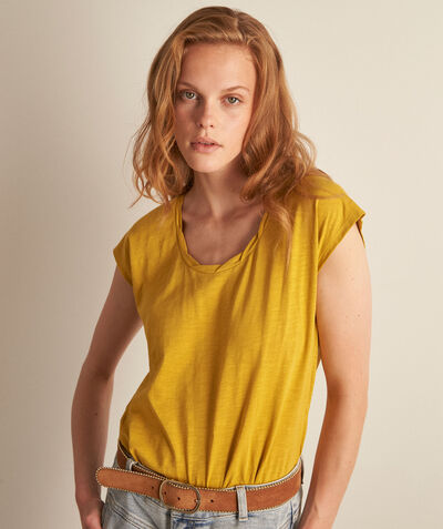Fashion yellow cotton T-shirt PhotoZ | 1-2-3
