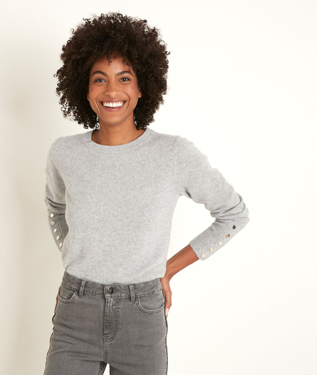 River grey cashmere pullover | 1-2-3 River grey cashmere pullover PhotoZ | 1-2-3