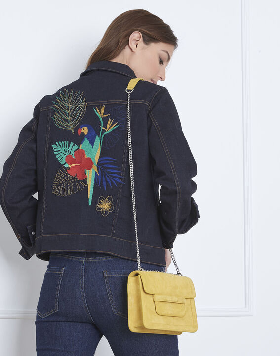 Famous jean jacket with parrot embroidery on the back | 1-2-3 Famous jean jacket with parrot embroidery on the back PhotoZ | 1-2-3