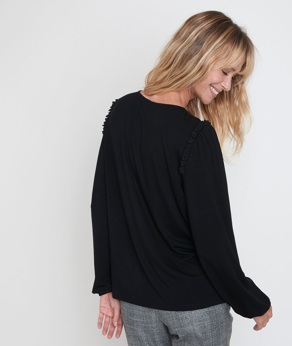 Delicat lace top noir.