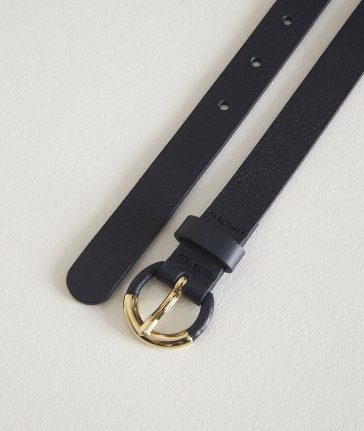 Pilar navy leather belt navy blue.