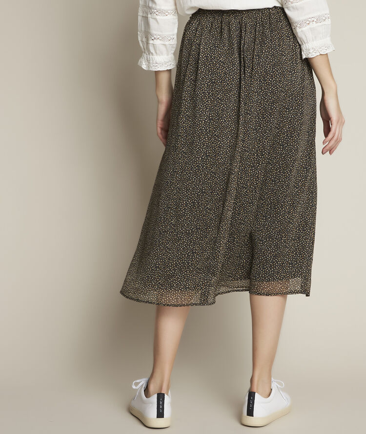 Belle long animal print skirt black.