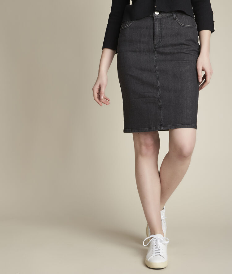 Blandine denim skirt black.